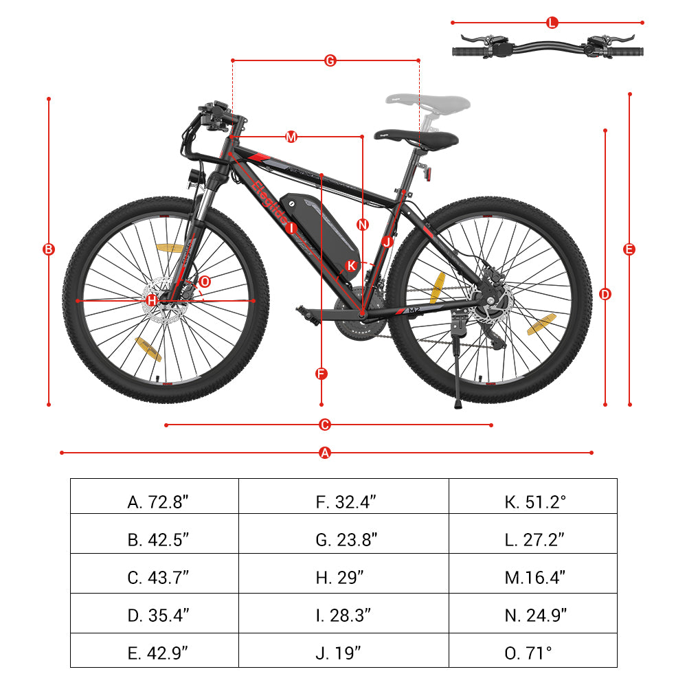 eleglide m2 electric mountain bike - 250w